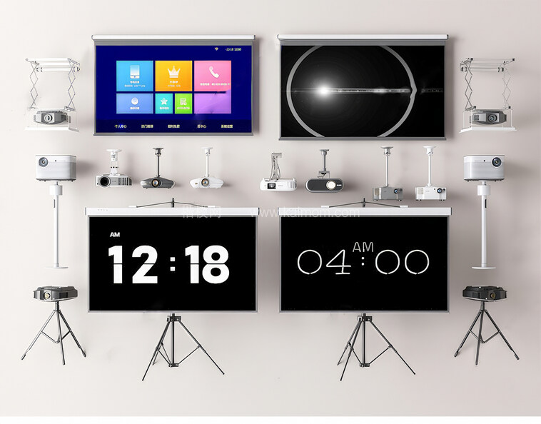 投影仪_投影幕SU模型下载-1