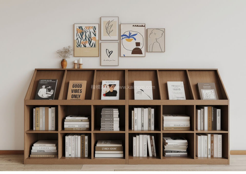 书柜置物架SU模型下载-1