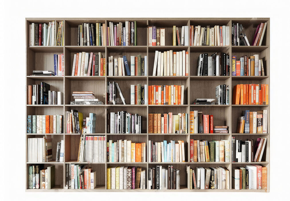 书柜置物架SU模型下载-1