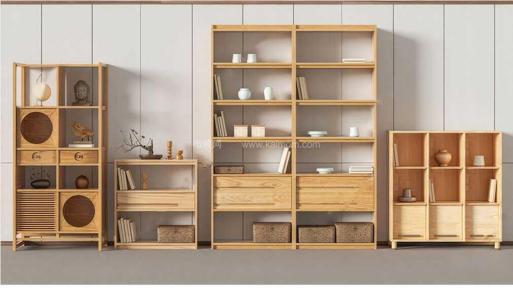 书柜置物架SU模型下载-1