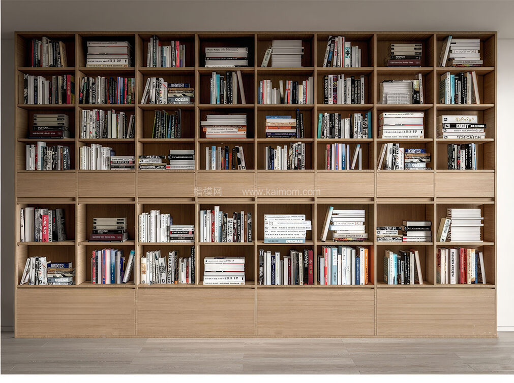 书柜置物架SU模型下载-1