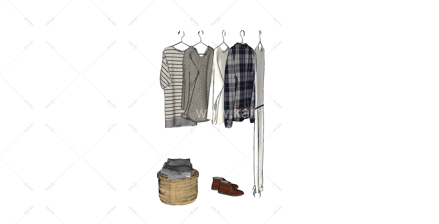 服装 _鞋_帽_包SU模型下载-1
