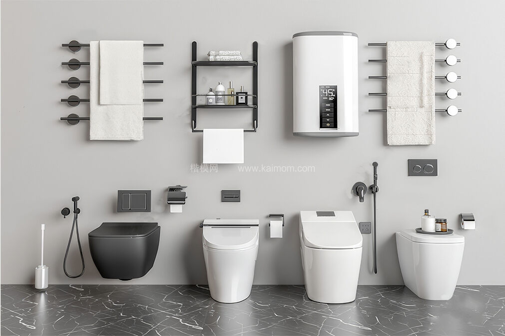 马桶_洗脸盆_小便斗_淋浴花洒SU模型下载-1