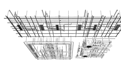 工业管道吊顶SU模型下载-1