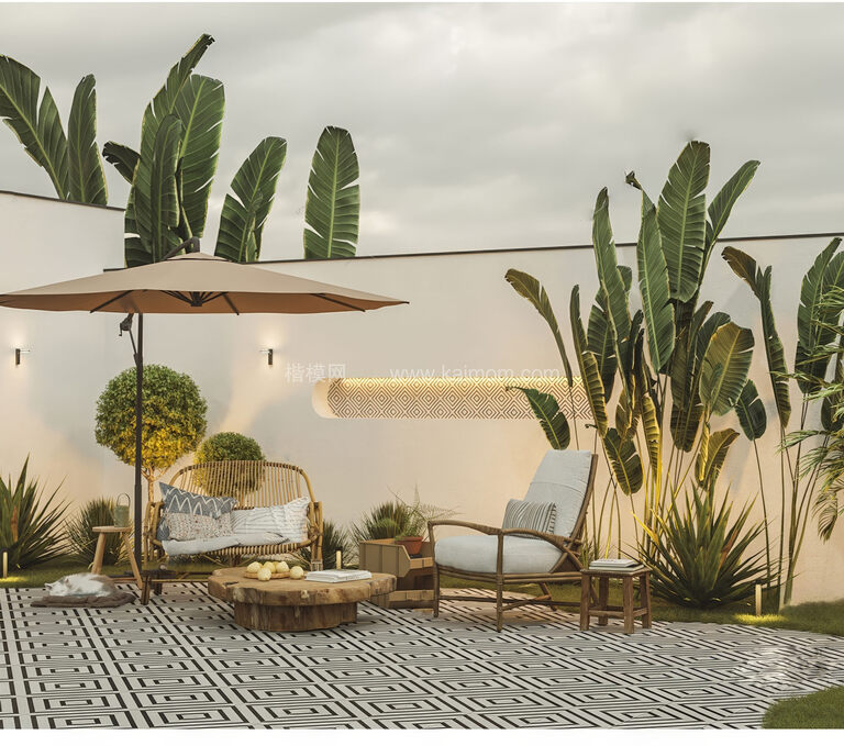 户外家具SU模型下载-1