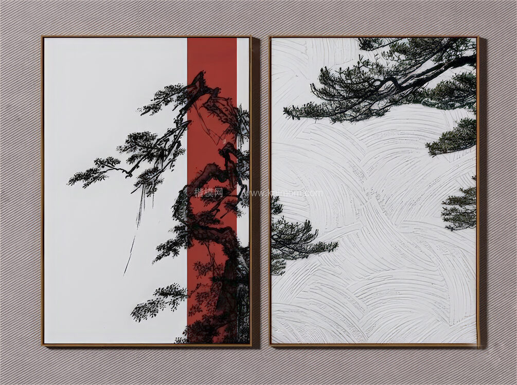 装饰挂画_壁画SU模型下载-1