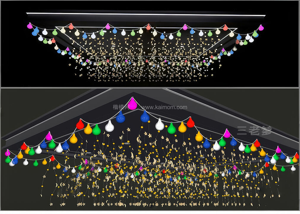 装饰灯_广场氛围灯SU模型下载-1