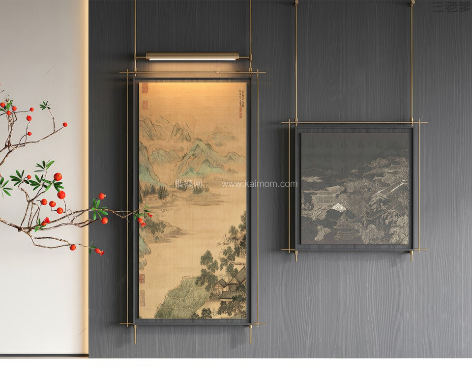 装饰挂画_壁画SU模型下载-1