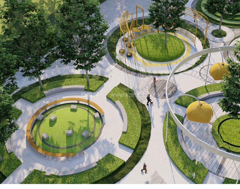 公园景观节点SU模型下载-2