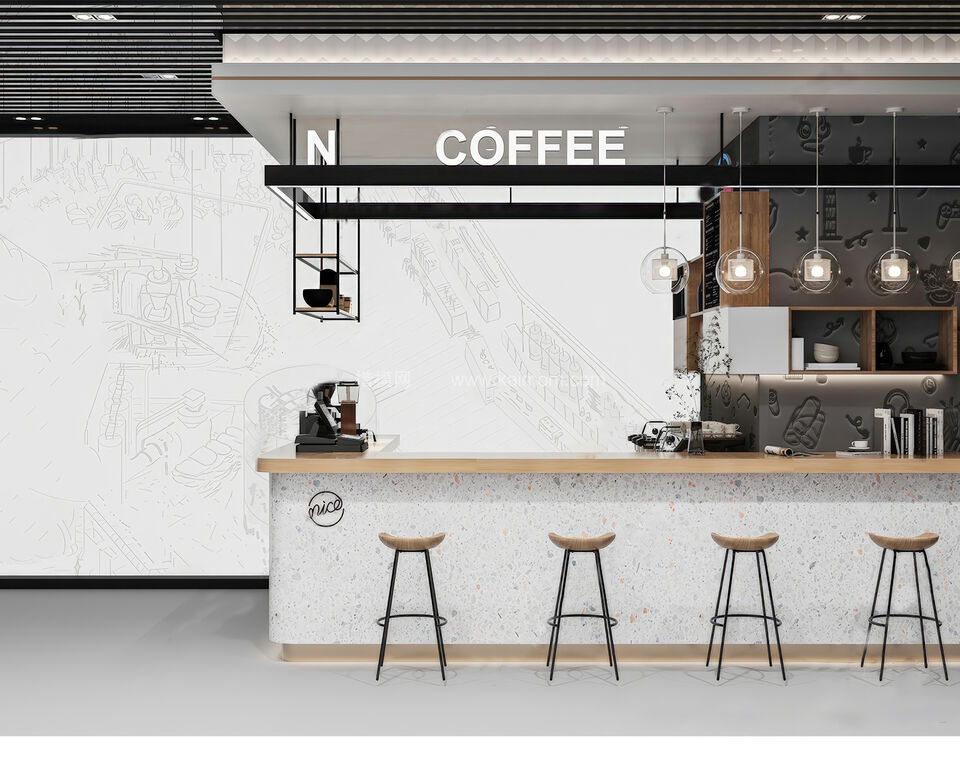 餐馆吧台_水吧台SU模型下载-1