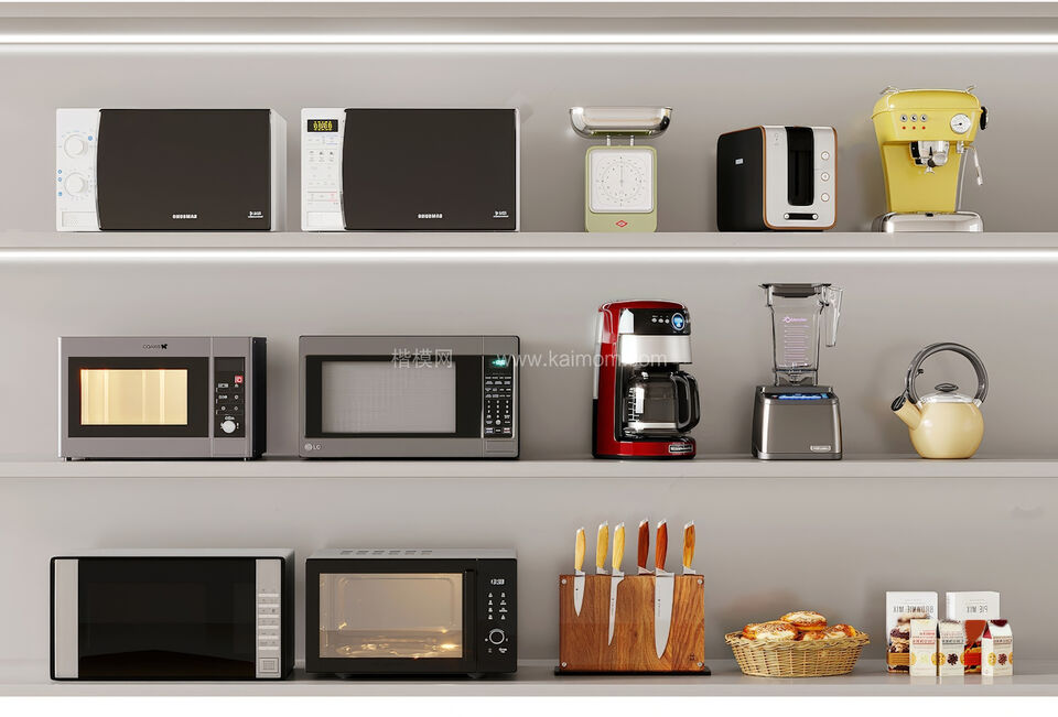 烤箱微波炉消毒柜电饭煲SU模型下载-1