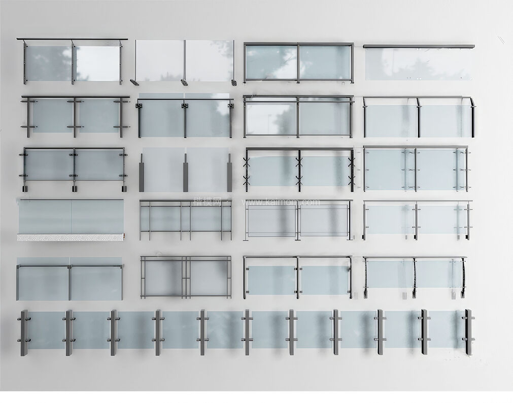 玻璃栏杆_不锈钢栏杆SU模型下载-1