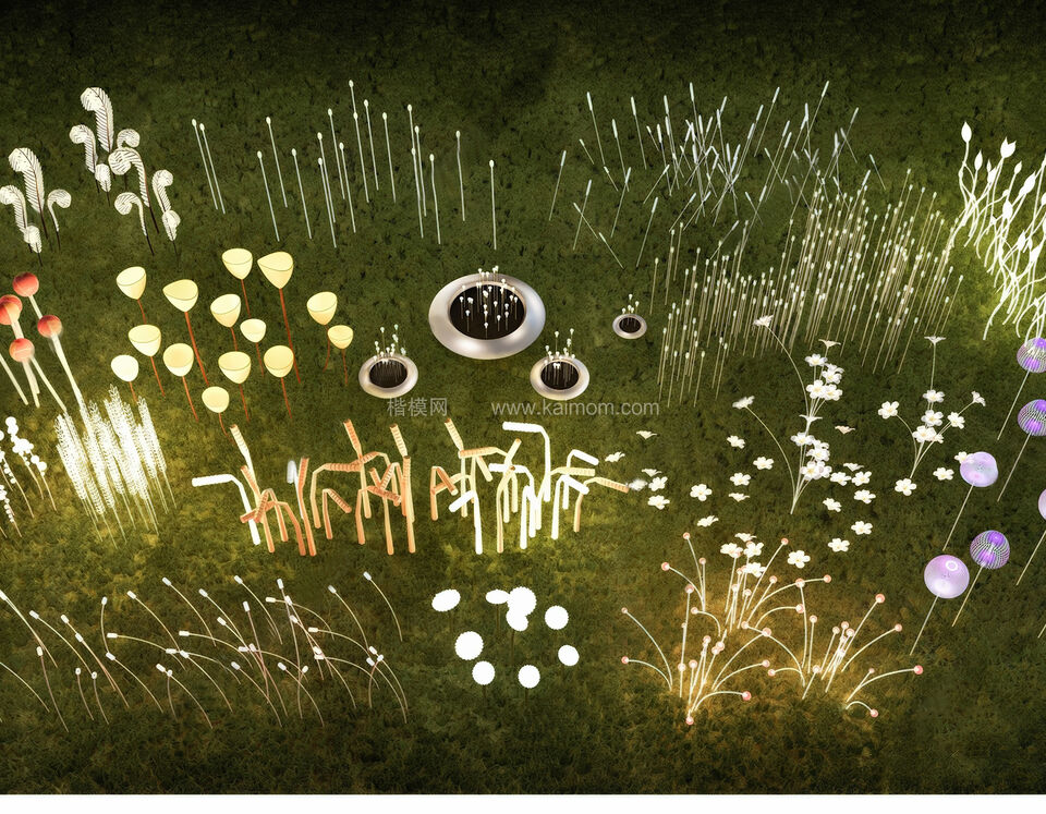 景观灯具SU模型下载-1