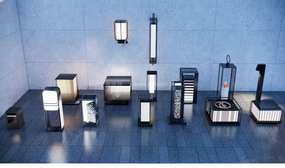 景观灯具SU模型下载-1