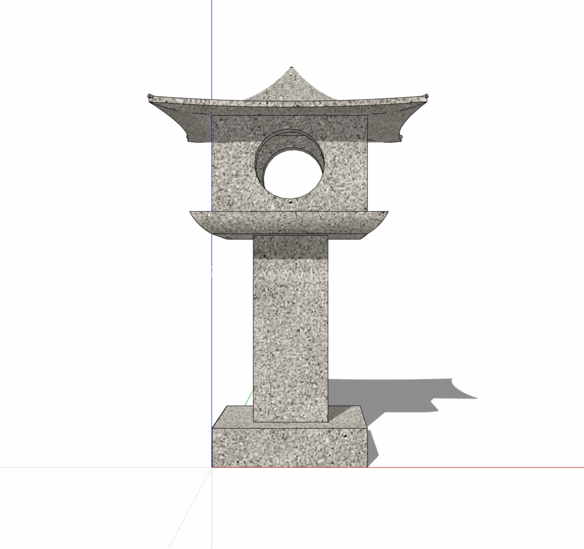 石灯雕塑SU模型下载-1