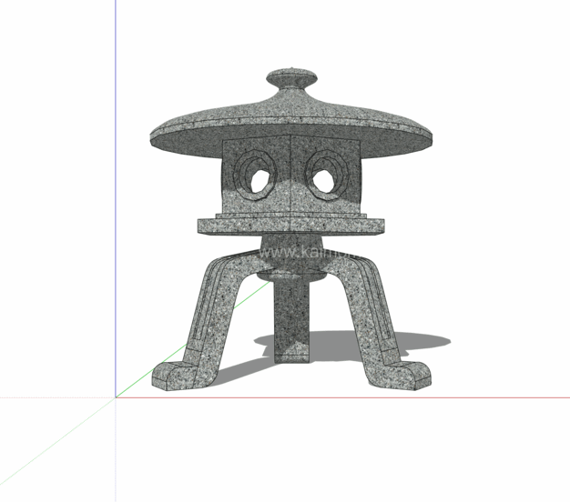 石灯雕塑SU模型下载-1