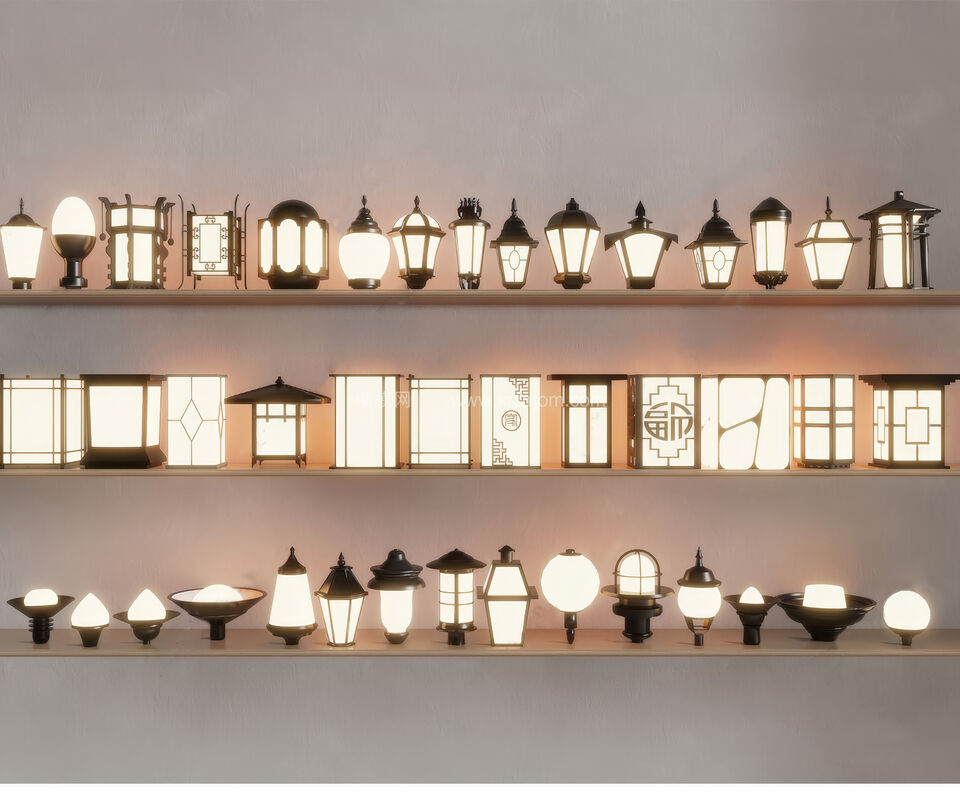 景观灯具SU模型下载-1