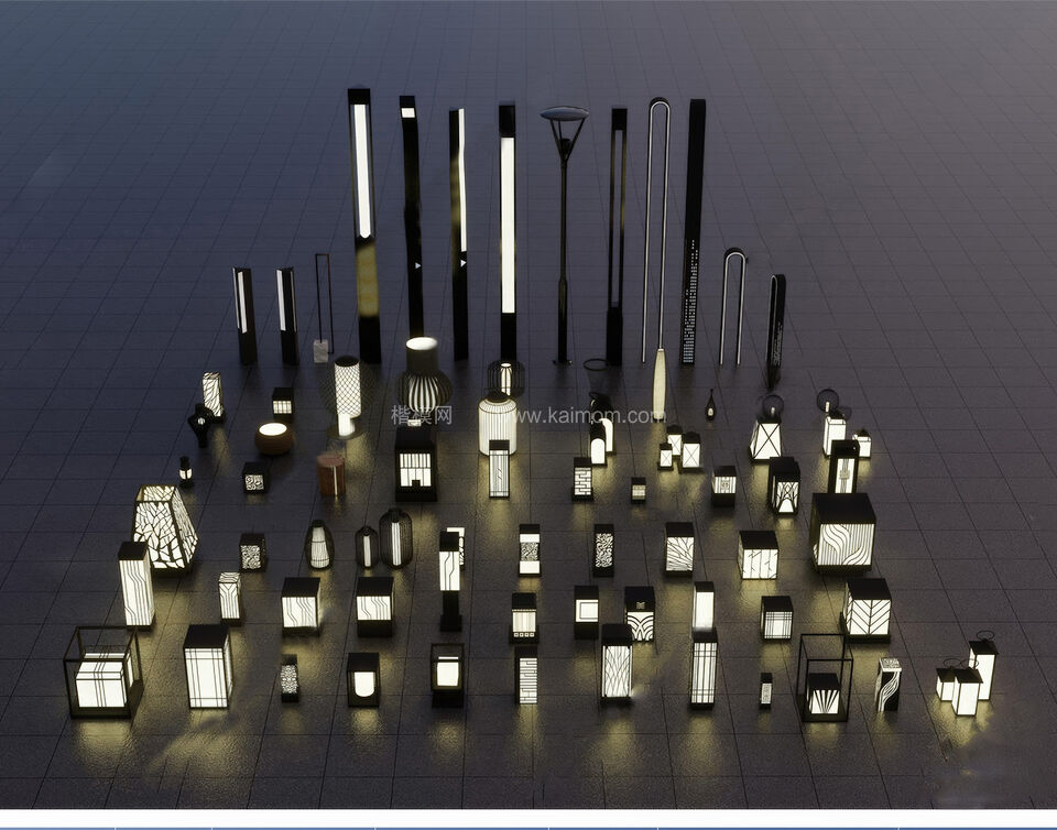 景观灯具SU模型下载-1