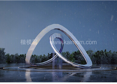 水景雕塑SU模型下载-1