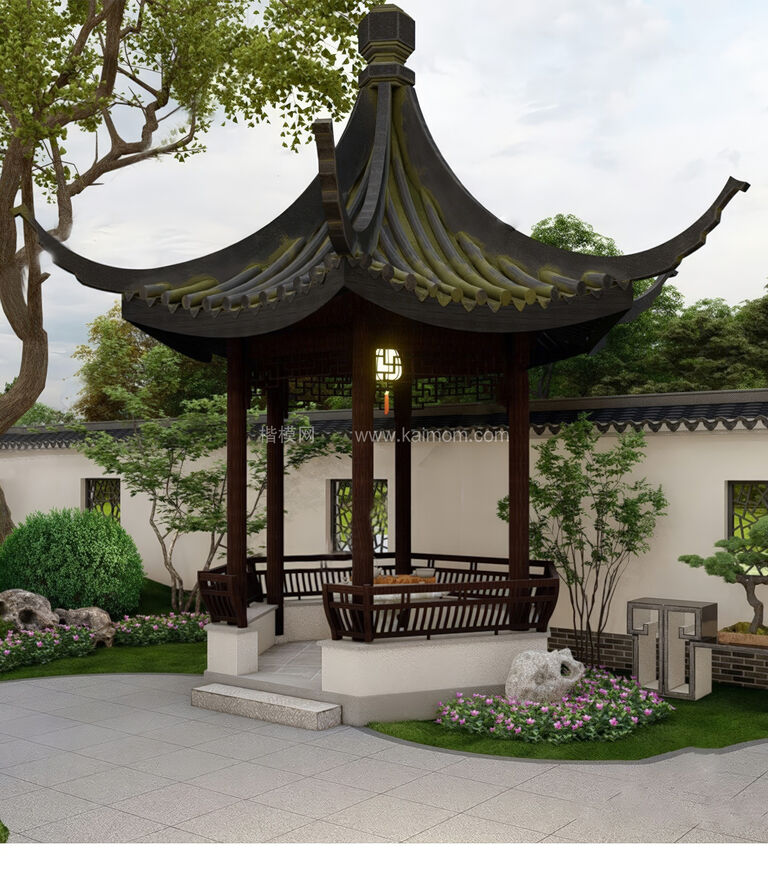 凉亭_廊架SU模型下载-1