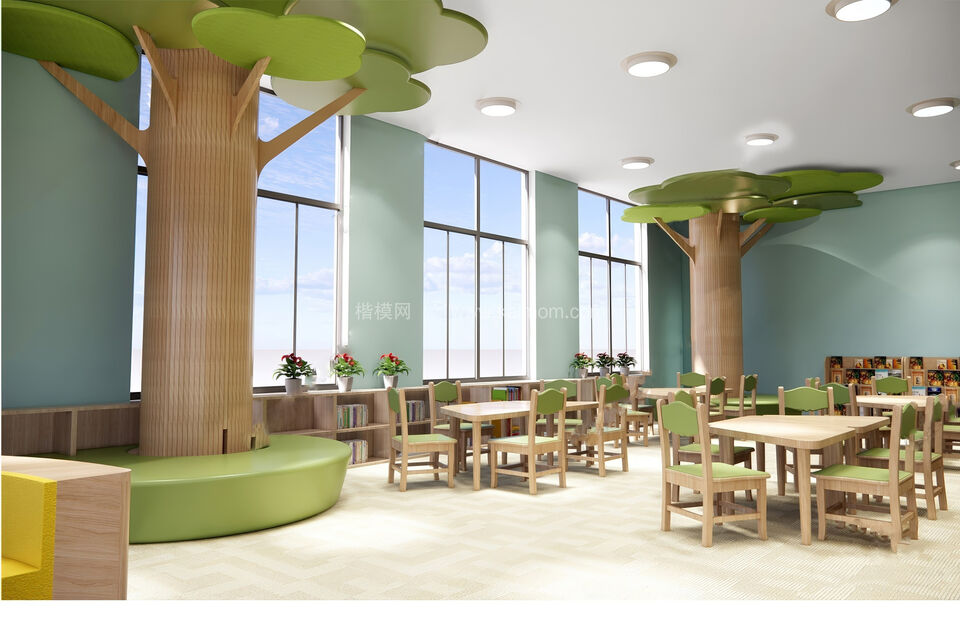 幼儿园早教SU模型下载-1