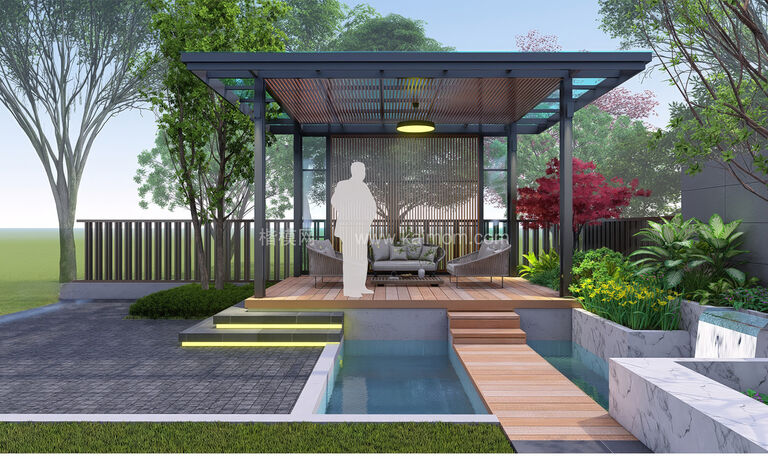 凉亭_廊架SU模型下载-2