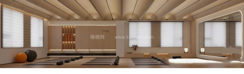 舞蹈室瑜伽室SU模型下载-1