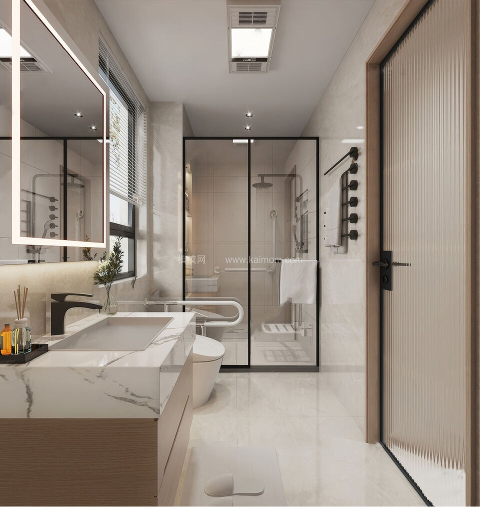 无障碍公共卫生间SU模型下载-1