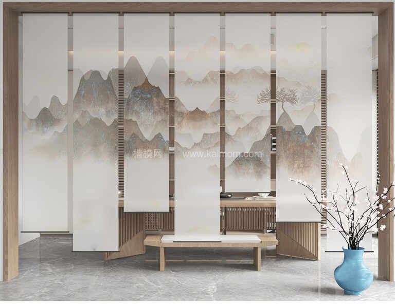 窗帘SU模型下载-1