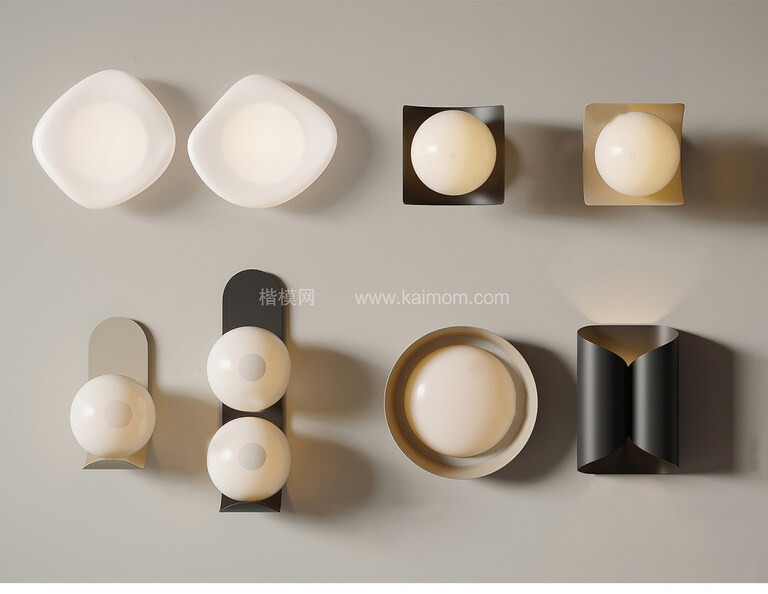 轻奢壁灯SU模型下载-1