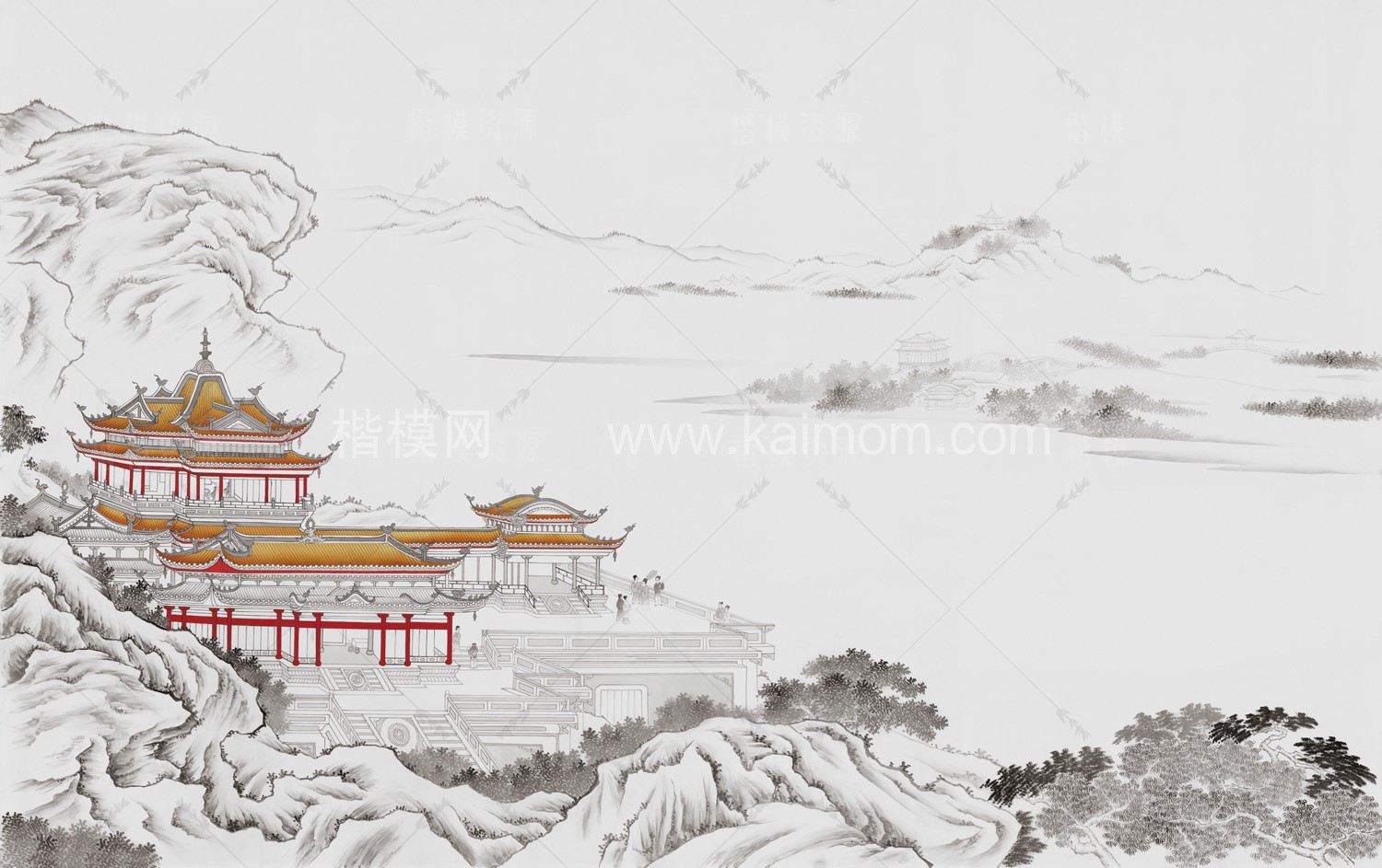 高清山水壁纸_壁画贴图下载-1