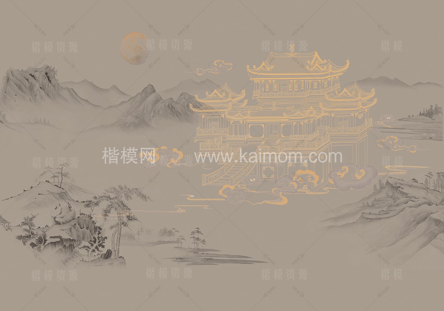 高清山水壁纸_壁画贴图下载-1