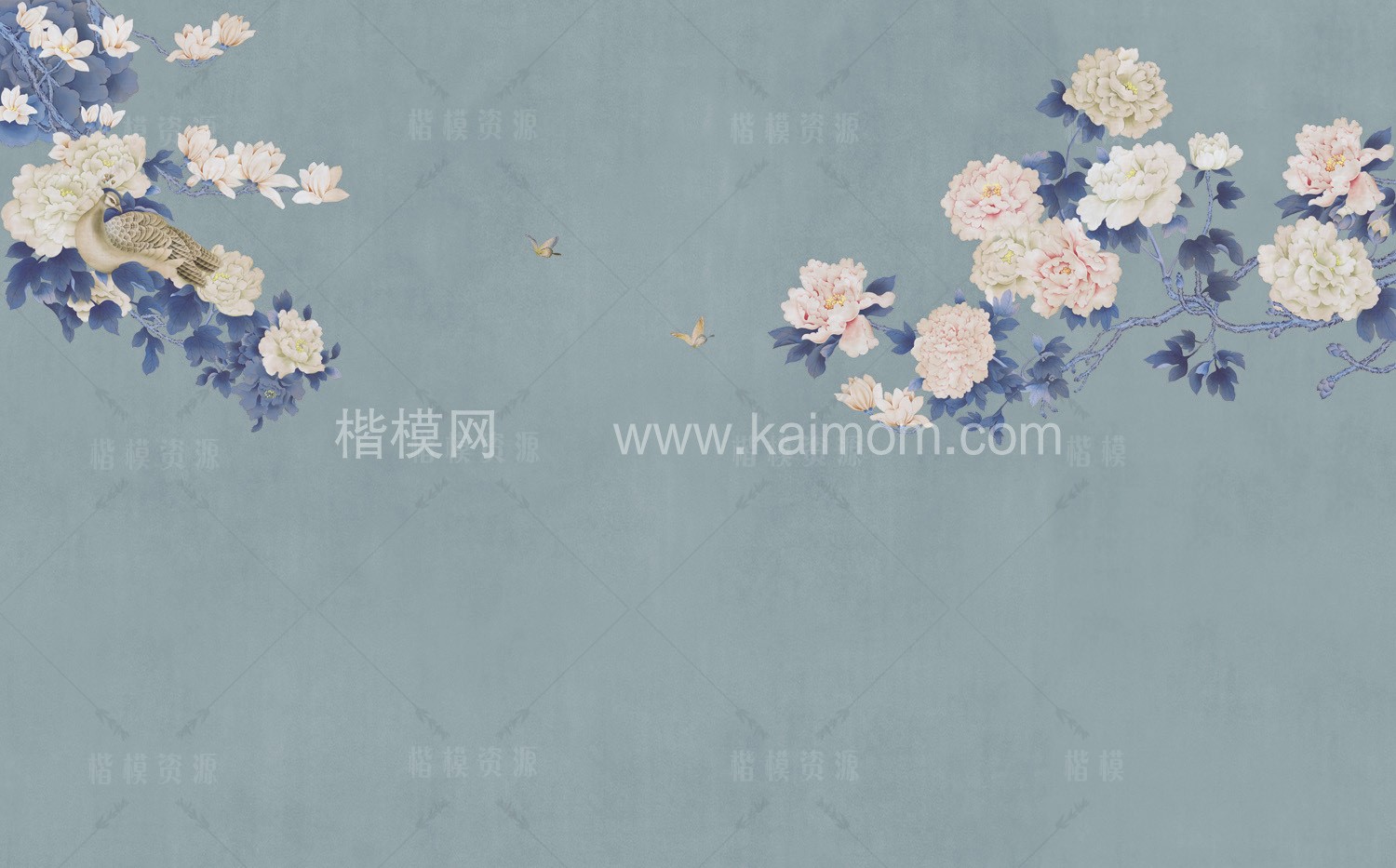 高清壁画_鹤_荷_花鸟贴图下载-1