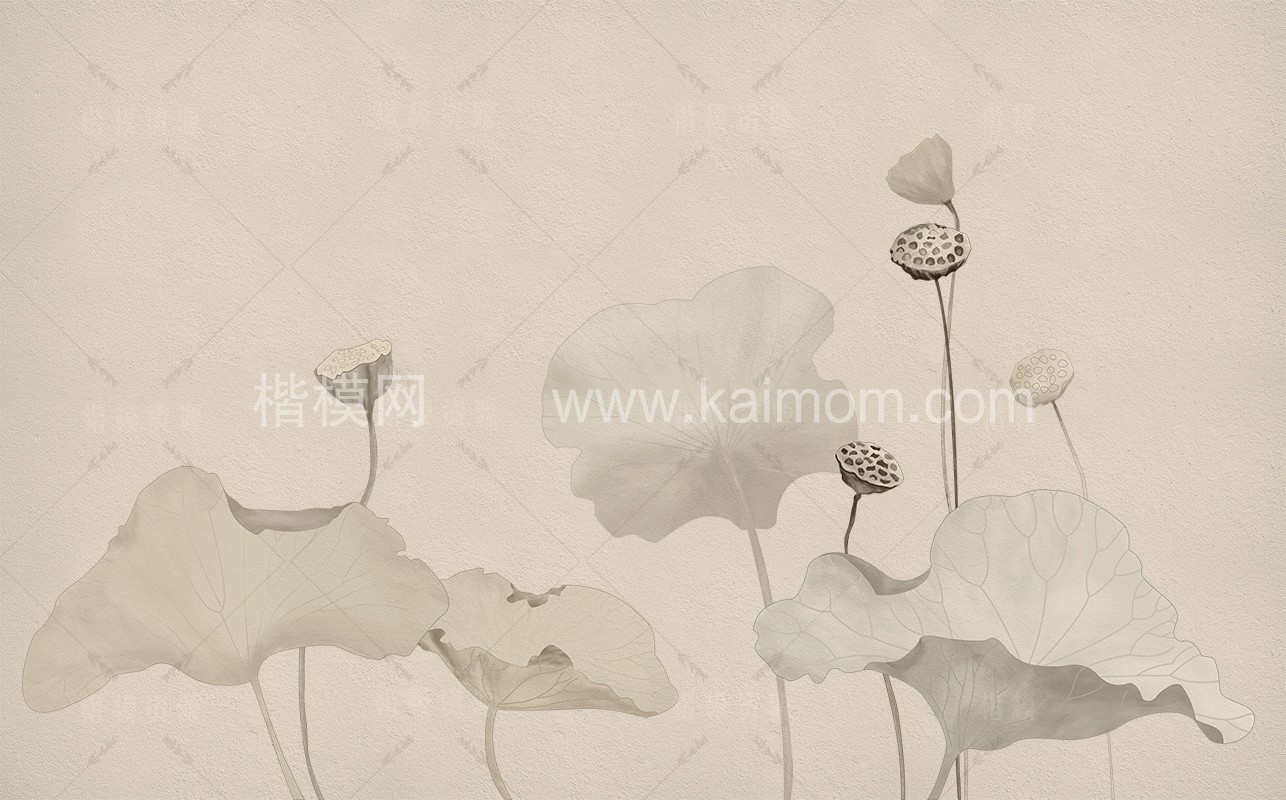 高清壁画_鹤_荷_花鸟贴图下载-1