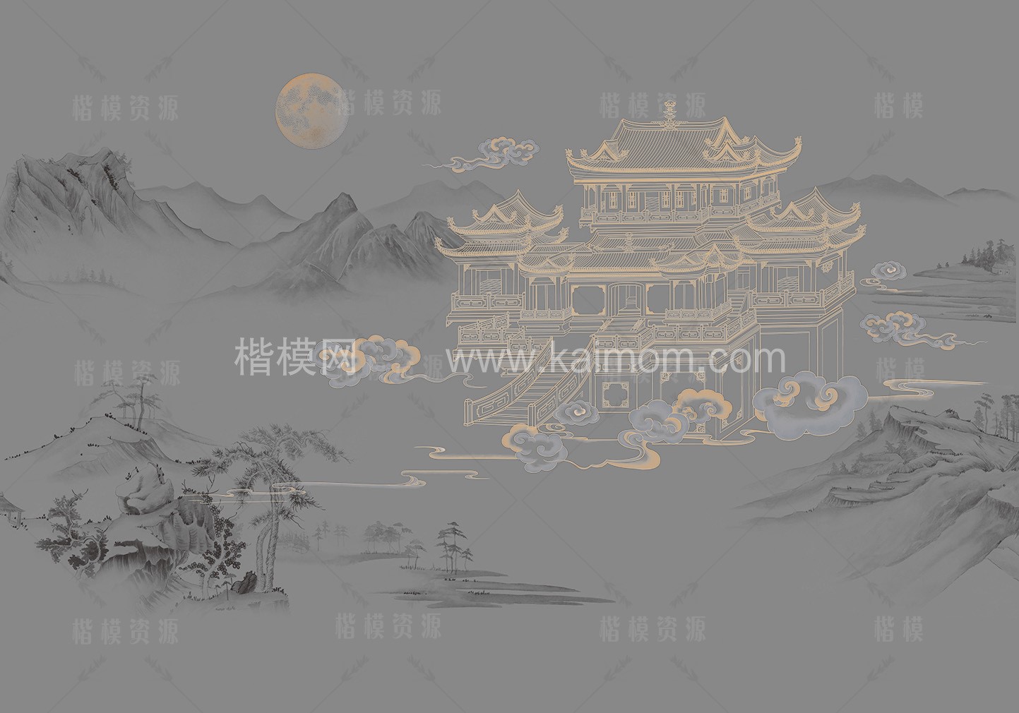 高清山水壁纸_壁画贴图下载-1