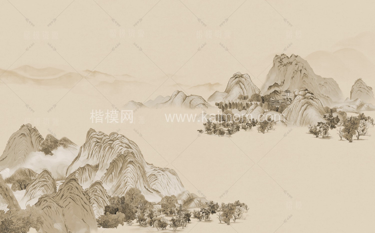 高清山水壁纸_壁画贴图下载-1