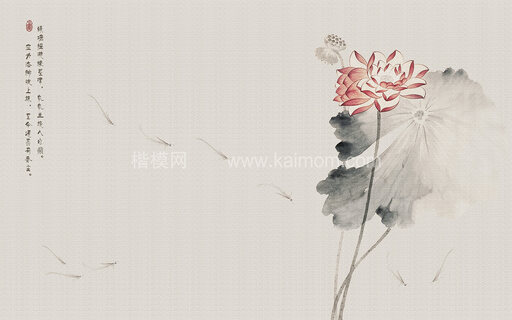 高清壁画_鹤_荷_花鸟贴图下载-1