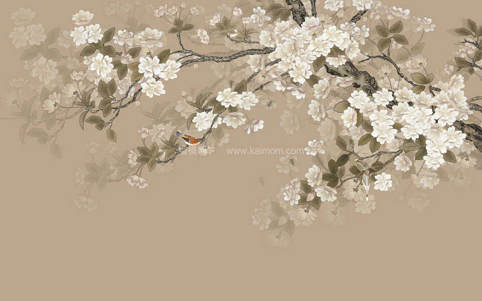 高清壁画_鹤_荷_花鸟贴图下载-1