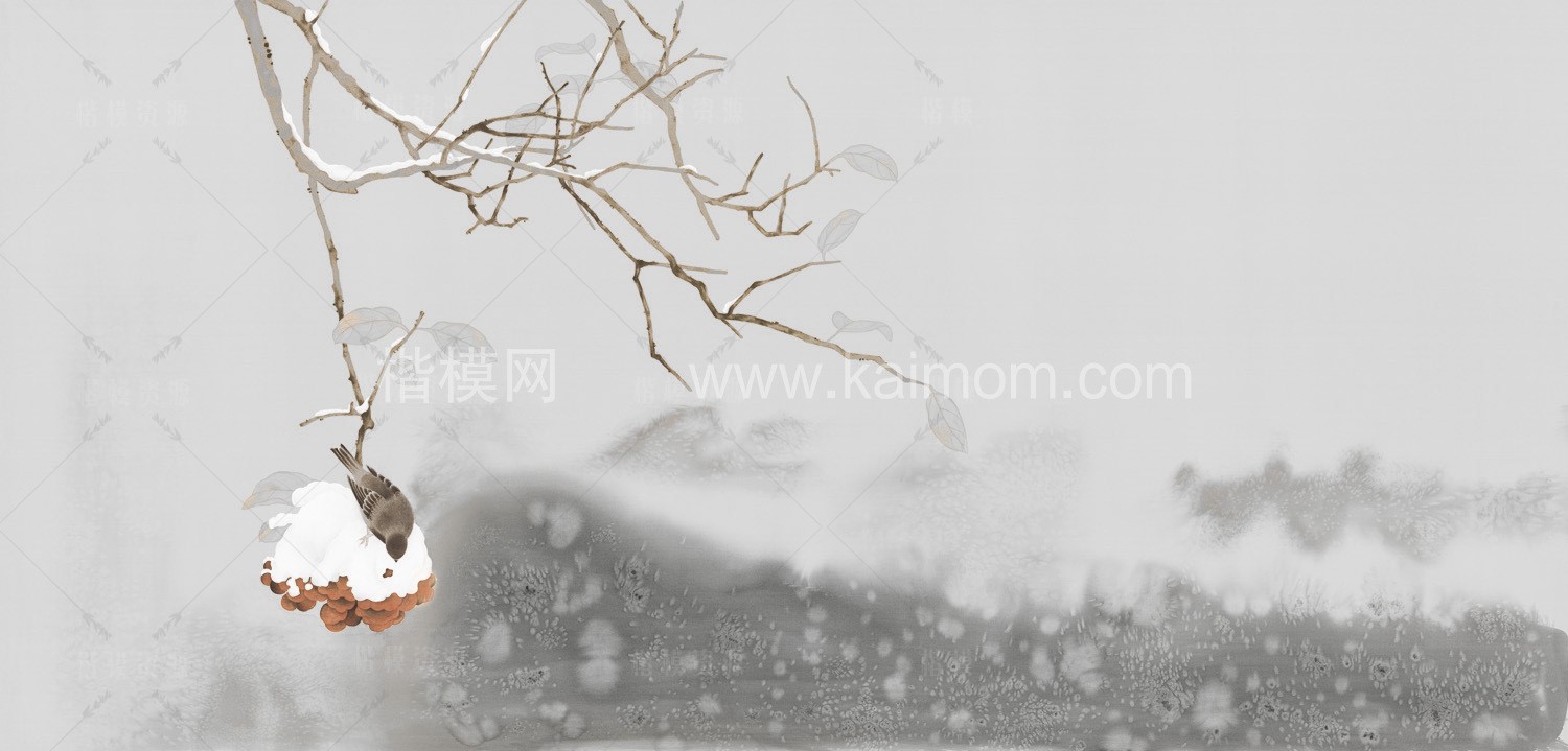 高清壁画_鹤_荷_花鸟贴图下载-1