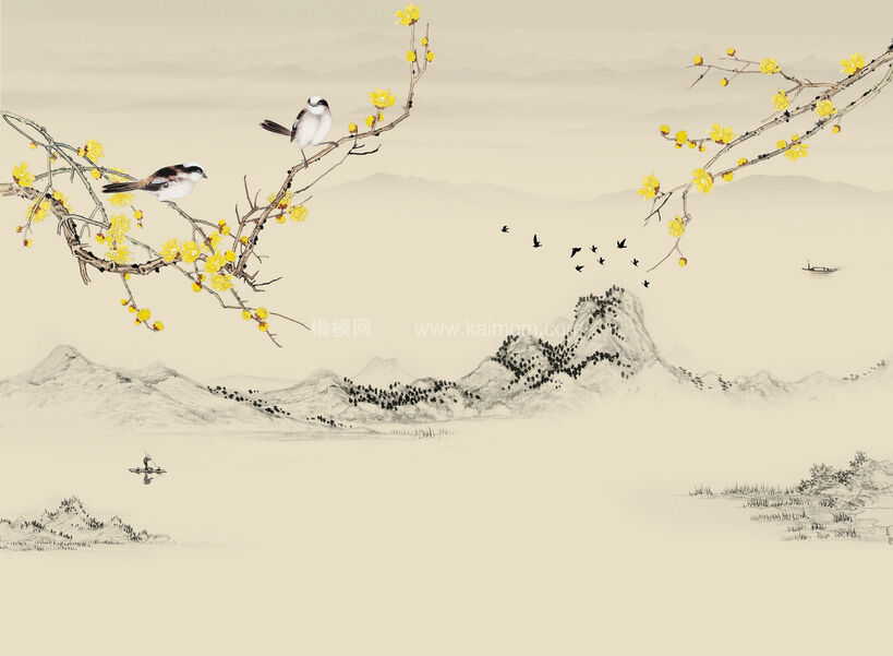 高清山水壁纸_壁画贴图下载-1