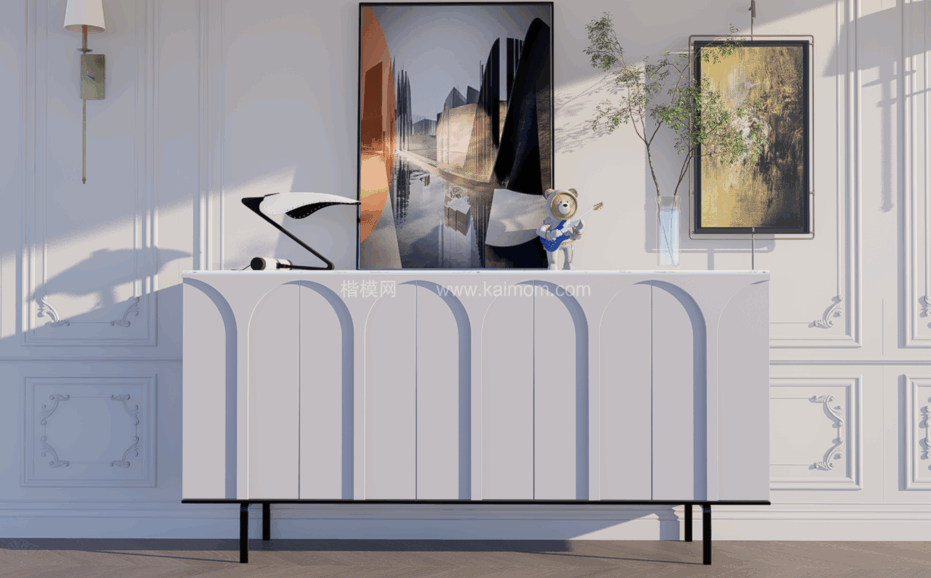 玄关柜_端景台SU模型下载-1