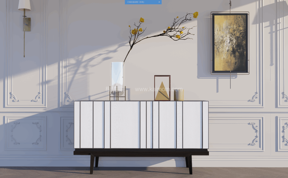 玄关柜_端景台SU模型下载-1
