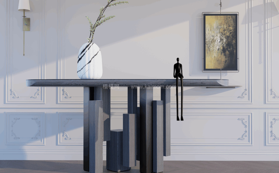 玄关柜_端景台SU模型下载-1