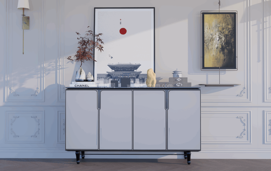 玄关柜_端景台SU模型下载-1