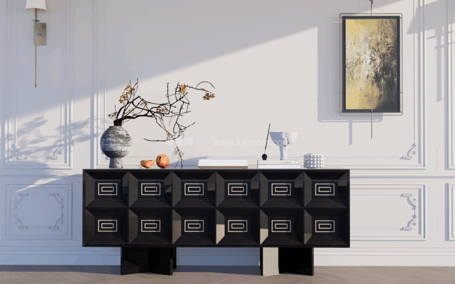 玄关柜_端景台SU模型下载-1