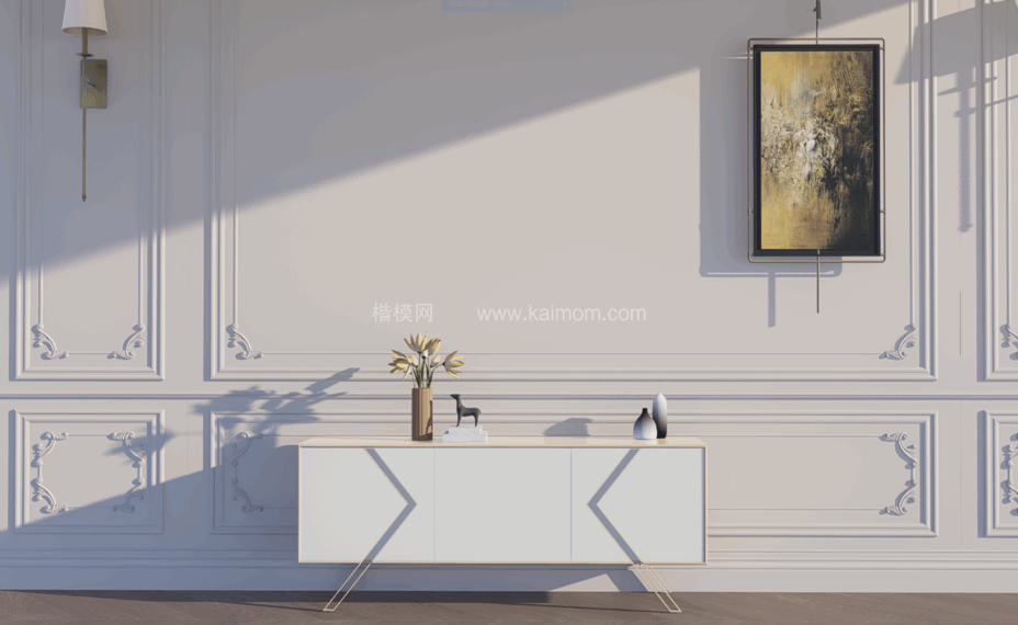 玄关柜_端景台SU模型下载-1