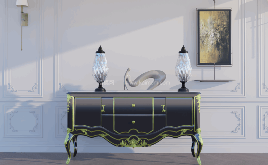 玄关柜_端景台SU模型下载-1