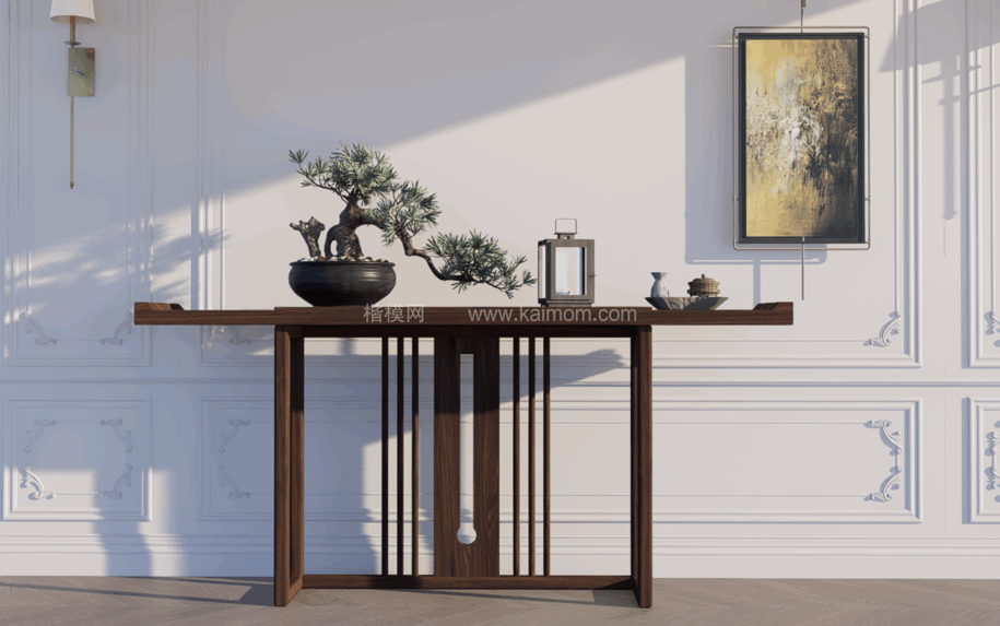 玄关柜_端景台SU模型下载-1
