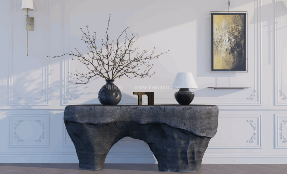 玄关柜_端景台SU模型下载-1