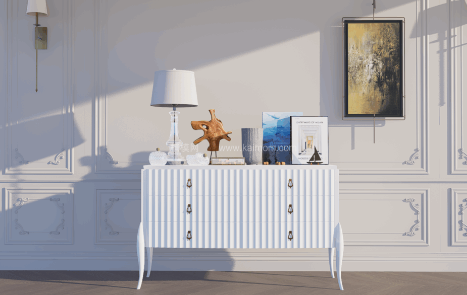 玄关柜_端景台SU模型下载-1